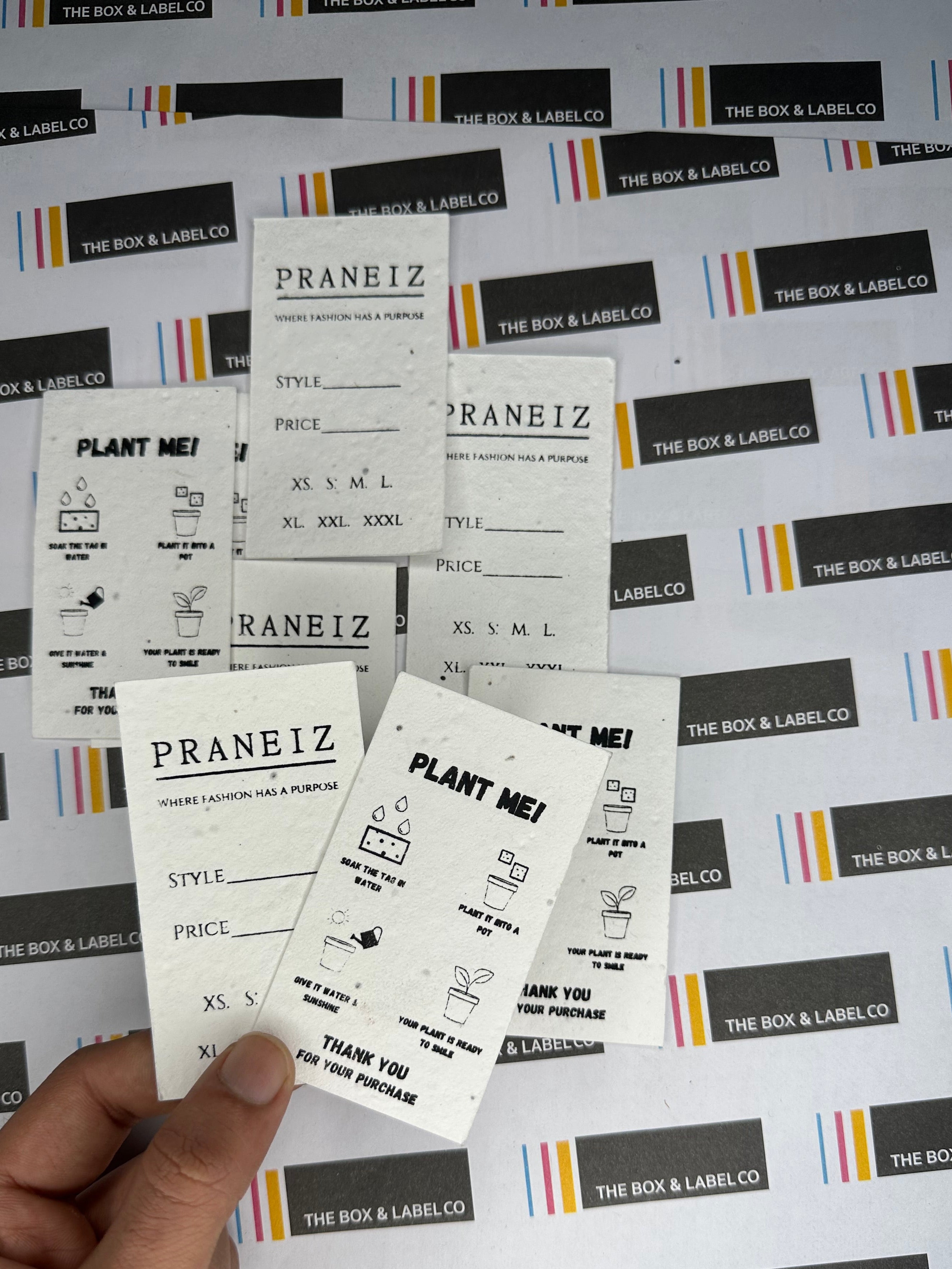 Custom Seed Paper Cards Both Side Printed The Box Label Co Custom seed paper cards both side printed the box label co